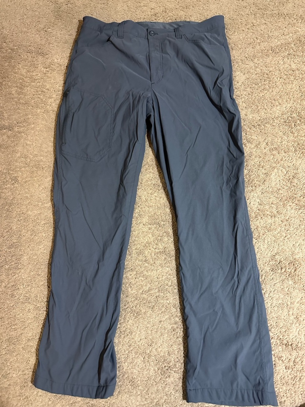 Eddie Bauer Mens 38x32 Gray Fleece Lined Tech Cargo Outdoor Pant Hiking Utility